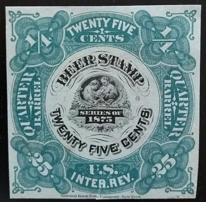 25c 1/4 Barrel- 1875 Sc REA32 - Green Used -Priester 33