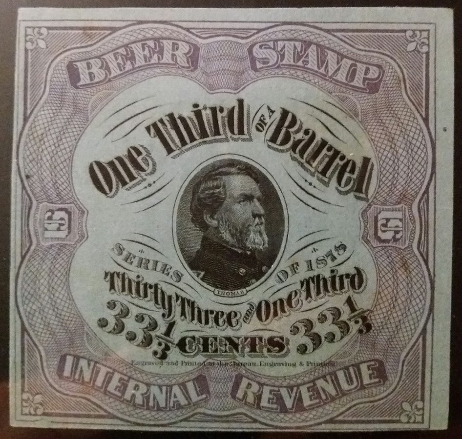 33 1/3c 1/3 barrel-1878-Sc REA 40e-violet-Thomas-blue paper-no plate letter or number or position-Priester 41E Census 59