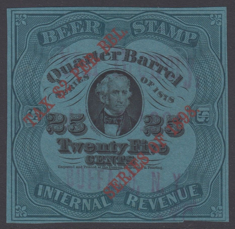 50c 1/4 Barrel- 1898 Sc REA46 - Benton -Type A Surcharge on 25c REA39f-Priester 52 Census 48