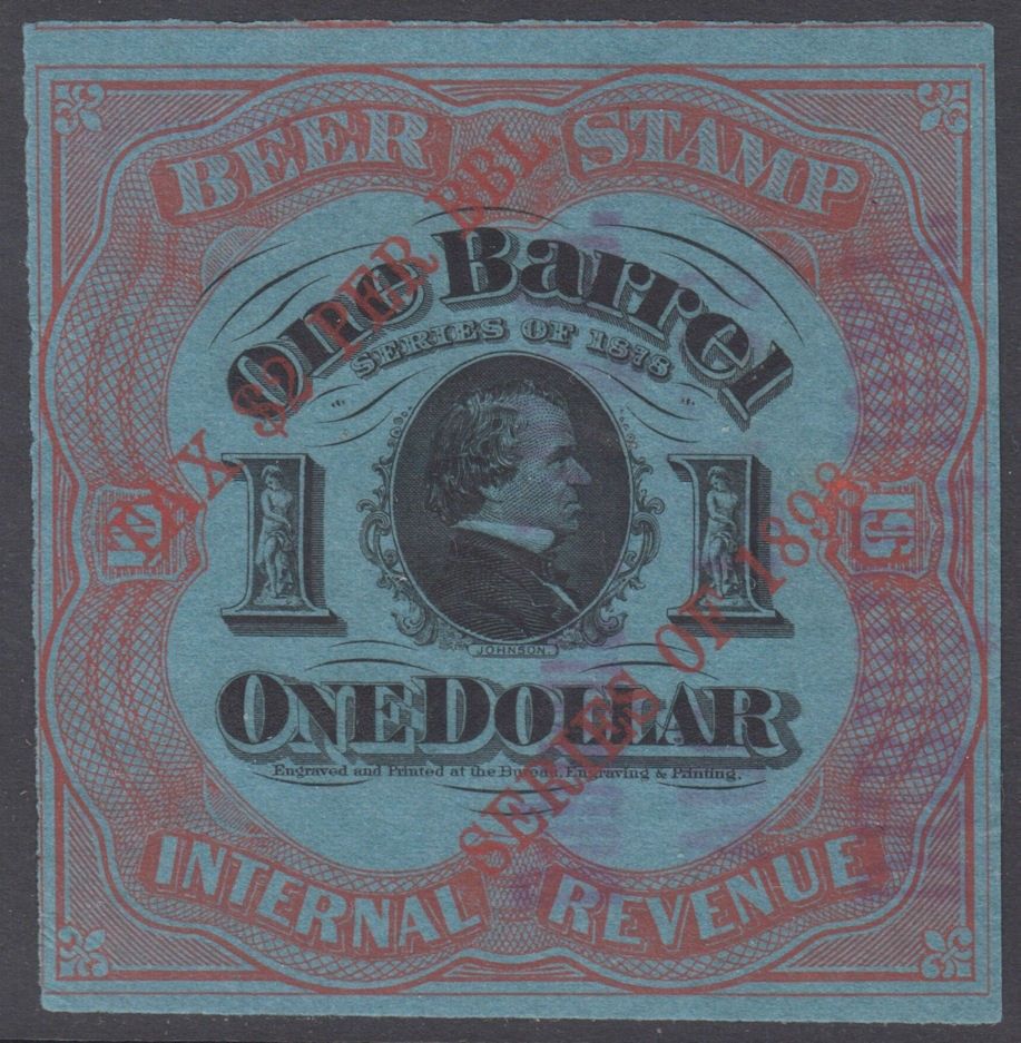 2 D 1 Barrel- 1898 Sc REA49 -Johnson- Type A Surcharge on 1D REA42f-Priester 57A Census 37